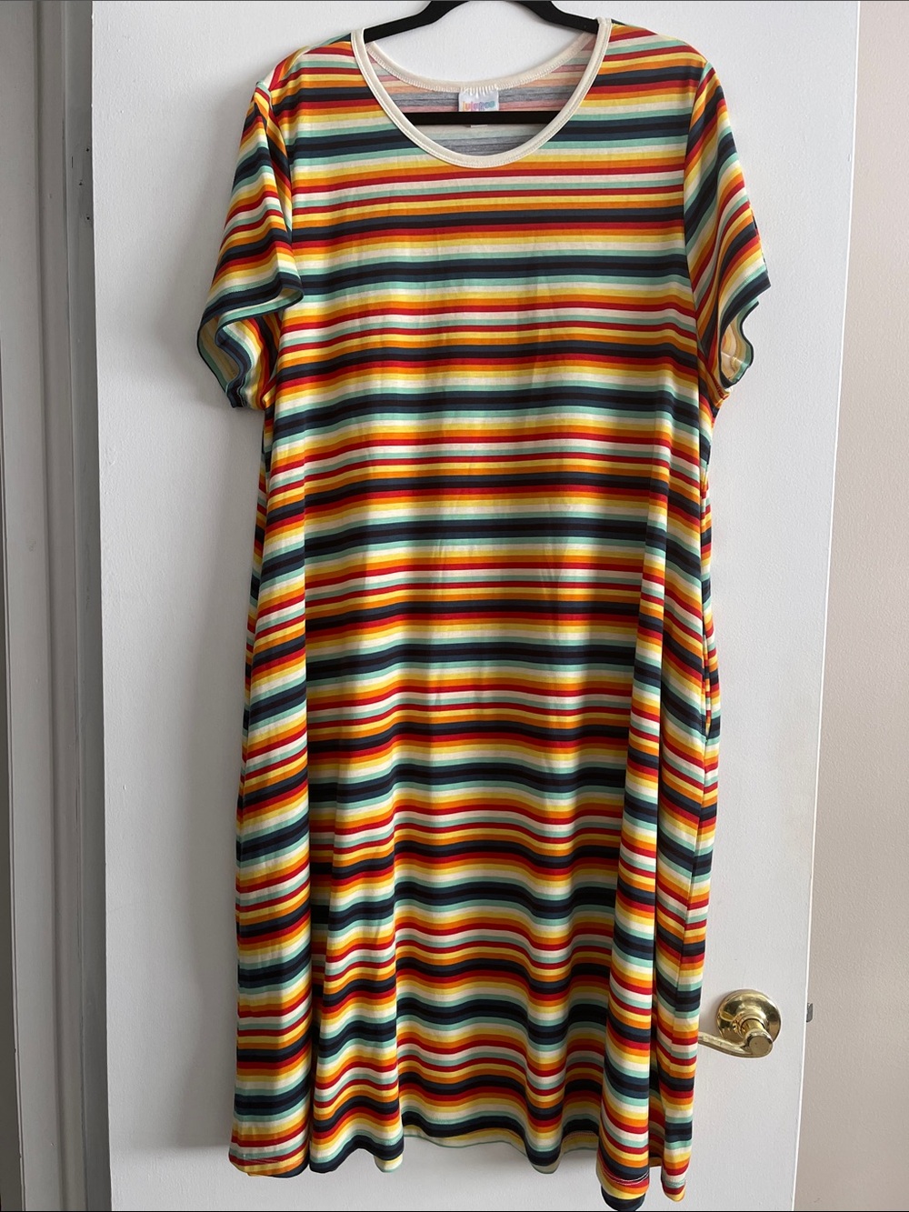 LuLaRoe Jesse Stripe Short Sleeve Dress - Multicolor